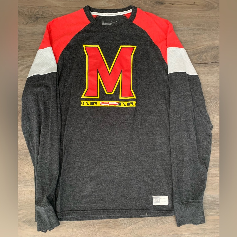 Pre-Owned Under Armour Maryland UMD Terrapins Terps Long-Sleeve Shirt - Men’s XL